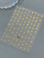 Golden snowflake nail stickers with delicate star chain designs on clear background - Gold Bronzing (YT7793Me)