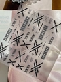 Silver corset bow nail sticker YT7465 with black lace design on soft silk fabric - Silver Stamping Black Silver Cross Lines (YT7465Si)