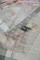 Detail of white bow nail stickers with black dots in balletcore aesthetic style - White Polka Dot Bowknot (YT8301)