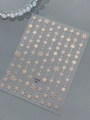 Golden snowflake and chain nail art stickers with YT7795 model detail on gray background - Rose Gold (YT7795Gg)