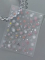 Minimalist snowflake nail art stickers model YT7844 in iridescent white and pink - Rose Rainbow Film Large Pink (YT7844Mc)