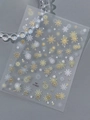 Self-adhesive snowflake nail art stickers in gold and white shades model YT7845 - Bronzing Large Gold (YT7845Me)