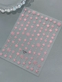 Embossed light pink snowflake nail art stickers with elegant chain patterns on clear backing - Pink Bronzing (YT7796Fe)