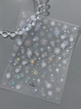 Stickers à ongles flocons holographiques YT7847 avec détails blancs et argent laser - Laser Argent Petit Bleu (YT7847Ls)