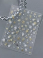 Autocollants d'ongles flocons de neige dorés et blancs YT7849 pour manucure - Bronzage Petit Or (YT7849Me)