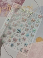 Holographic butterfly and star nail art stickers with metallic finish, style YT7492 - Starry Pink Butterfly (YT7492Pro)