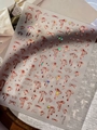 Holographic red polka dot bow nail stickers with sparkling laser finish, style YT7949 - Red Laser Polka Dot Bowknot Style (YT7949Te)