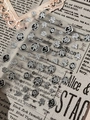 Adesivi per unghie camelia vintage con rose in rilievo 3D e sigilli in cera argento - Stampa Argento (YT7585Si)