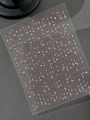 Vertical red starburst and white dot nail art stickers with 3D glossy texture finish - Red Medium Sand (YT7855)