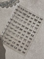 Elegant black bow nail stickers with white pearl accents on transparent sheet - Pearl Black Style (YT7838P) / Black