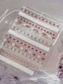 3D heart and lace nail stickers with snowflake patterns on clear backing YT7618 - Red Heart Lace Style (YT7618Pm) / Red