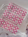 Pink and white checkerboard nail art stickers with small heart and duck patterns YT7620 - Pink Gingham Heart Jelly Style (YT7620Gd) / Pink
