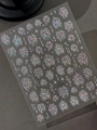 Stickers ongles 3D laser YT7907 avec effet feu d'artifice holographique pour manucure - Laser Argent Violet (YT7907) / Violet