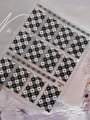 Stickers ongles 3D cœur et damier YT7622 avec motifs flocon sur feuille transparente - Style Gelée Cœur Vichy Noir (YT7622Gd)