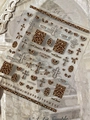 Leopard print nail art stickers with silver trim heart and cross patterns SIYT7557 - Silver Stamping Brown (YT7557Si)