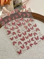 Roze en paarse laser vlinder nagelstickers met glitter afwerking type YT7798Te - Rode Vlinder Stijl (YT7798Te)