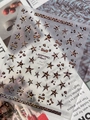 Leopard print and star nail decals with metallic glitter finish in style YT7547 - Leopard Star (YT7547Pro) / Brown