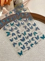 3D-nagelstickers vlinder iriserend blauw en groen met reliëftextuur model YT7799Te - Blauwe Vlinder Stijl (YT7799Te)