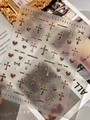 3D nail art stickers with leopard print, crosses and hearts on YT7561 variant sheet - Hot Stamping YT7561Me Brown