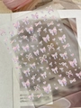Adesivi per unghie con fiocchi e cuori iridescenti YT7686 con glitter ed effetto aurora - Sollievo Yt7686