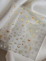 Golden 3D star and moon nail art stickers with red accents style YT7053 - Gold Red Moon Star (YT7053Pro)