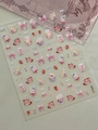 Cute cartoon animal nail art stickers featuring cats, puppies, and pink pigs YT7690 - Embossed Style (YT7690)
