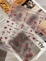 Nail stickers with pink leopard hearts, crosses and A-Z letters on model YT7563 - Hot Silver YT7563Si Pink