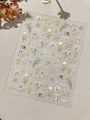 Stickers ongles 3D avec motifs de chevaux colorés et fleurs printanières YT8029 - Style Floral Cheval Stéréo en Relief (YT8029)