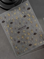Black and gold nail stickers with stars, clouds and 'Cooler Offline' text design - Gold Foil Star Cloud Style(YT7515Me)