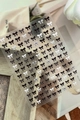 3D embossed bow nail stickers with black and white patterns on a sheet, model YT7726 - Black And White Bow Style (YT7726)