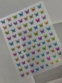 Self-adhesive butterfly nail stickers with laser rainbow holographic effect for DIY art - Silver Laser Dark Multicolor Butterfly (YT6976Pro)
