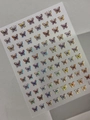 Holographic butterfly nail art stickers with 3D laser rainbow effect for manicure - Silver Laser Brown Butterfly (YT6977Pro)