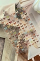 3D embossed nail stickers with multi-color Morandi bow designs on transparent film - Maillard Color Bow Style (YT7727)