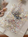 YT8007 3D embossed floral nail art stickers featuring colorful spring flower wreaths - Relief Style (YT8007)