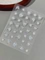 Self-adhesive nail art stickers with laser silver butterfly designs and glitter effects - Blue Butterfly (YT6331)