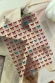 3D embossed nail stickers featuring red and blue bows with gold glitter, model YT7729 - Red Bow Style (YT7729)