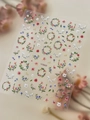 Bloemen reliëf nagelstickers YT8006 met kleurrijke madeliefjes kransen voor de lente - Lentefrisse Bloemstijl (YT8006)