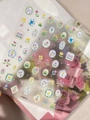 3D floral embossed nail stickers featuring tulip and lavender patterns Style YT8052 - Embossed Style (YT8052)