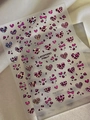 Pink heart leopard print nail stickers with holographic glitter and zebra bow designs - Jelly Starlight Pink (YT7539)