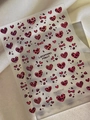 Leopard print heart nail stickers with laser glitter effect model YT7542 - Jelly Starlight Red (YT7542)