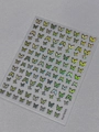 Holographic butterfly nail stickers in golden green gradient, model ProYT6905 - Green (YT6905Pro)