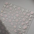 Rosa Kirschblüten Nagelaufkleber mit irisierenden Muschel-Herz- und Blütenblatt-Designs - YT3656 Muschelglanz
