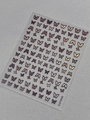 Sparkly purple and gold butterfly nail art stickers with metallic glitter accents - Brown (YT6908Pro)