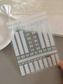 Detail of 3D sweater texture nail stickers with blue bows and white lace patterns - Light Blue Bow White Lace Style (YT3934) / Relief YT3934