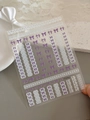 Detail of YT3762 nail stickers with purple bow and white lace textured relief designs - Purple Bow White Lace Style (YT3762) / Relief YT3762
