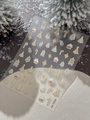 Detail von Weihnachts-Nagelstickern mit Goldfolien-Bäumen und Lebkuchenhaus-Mustern - Gold Bronzieren Weihnachtsstil (YT6586)