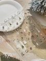 Details von Weihnachts-Nagelstickern mit Goldfolien-Bäumen, Schneemännern und Rentieren - Perlen-Bronzierung Stil (YT6710)