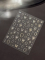 Goldene holografische Schmetterling-Nagelaufkleber mit 3D-Effekt im Design YT6799 - Gold
