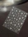 Holografische silberne Schmetterling Nagelaufkleber mit 3D-Textur und Metallic-Effekt - Silber