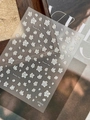 5D embossed white flower nail stickers with gold edges, featuring YT7075 floral design - Gold Foil Relief Cherry Blossom (YT7075)
